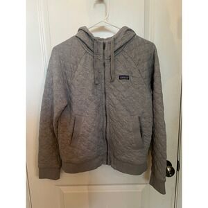 Patagonia Women's Organic Cotton Quilt Hoodie Long sleeve front zip S Jacket